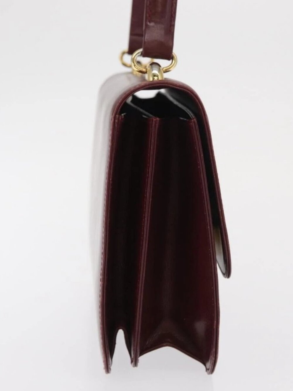 GUCCI Hand Bag Leather Bordeaux Gold Auth ep13170 - Picture 6 of 16